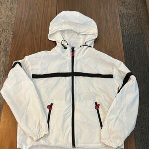 Garage White Hooded Jacket with Black Accents